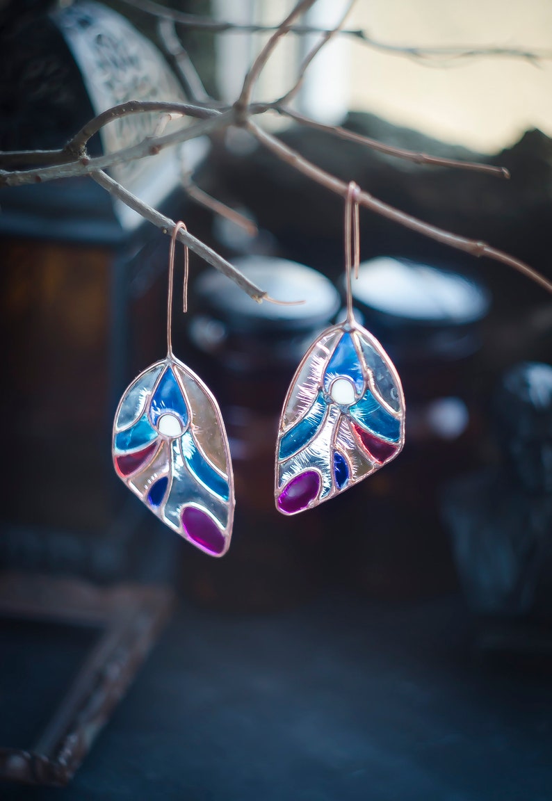 Butterfly wing earrings, Statement earrings, Fairy earrings, Big earrings, Dangle earrings, Butterfly wing, Wedding earrings, Butterfly image 1