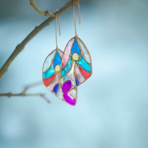 Butterfly wing earrings, Statement earrings, Fairy earrings, Big earrings, Dangle earrings, Butterfly wing, Wedding earrings, Butterfly image 8
