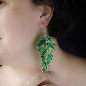 Fern, Fern earrings, Fern jewelry, Leaf earrings, Botanical jewelry, Nature jewelry, Succulent jewelry, Succulent earrings, Wedding earrings image 6