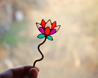 Flower hairstick, Lotus hairstick, Red hairstick, Red Flower, Flower jewelry, Flower accessories, Hair Flower, Hair accessories, Hair pin