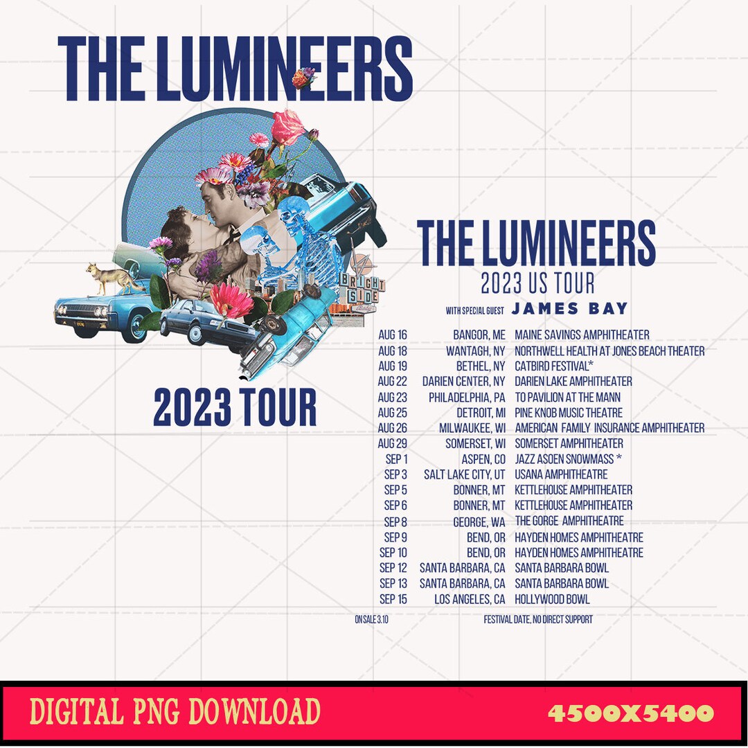The Lumineers 2023 US Tour With Special Guest James Bay Png Etsy