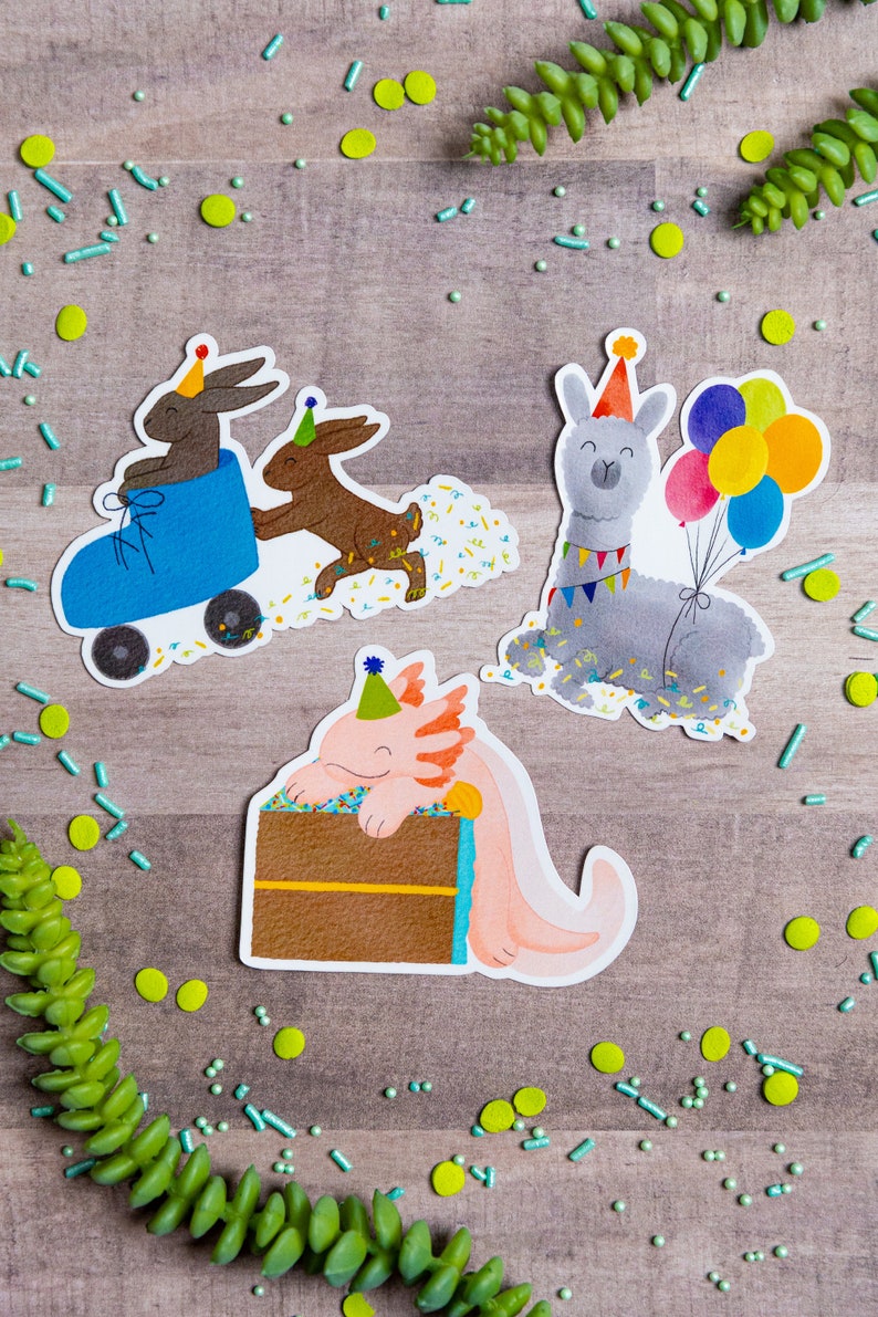 Party Axolotl Sticker - Etsy