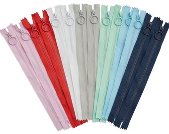 8" Hoop Pull Zippers Assorted Colors