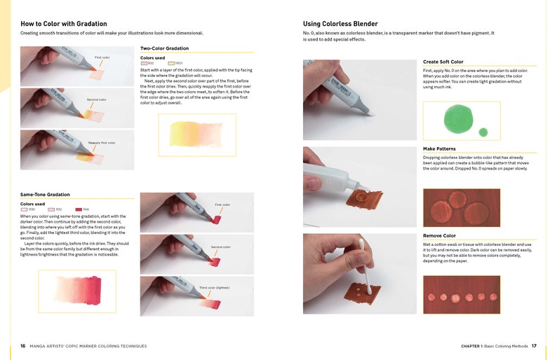 Manga Artists' Copic Marker Coloring Techniques Etsy
