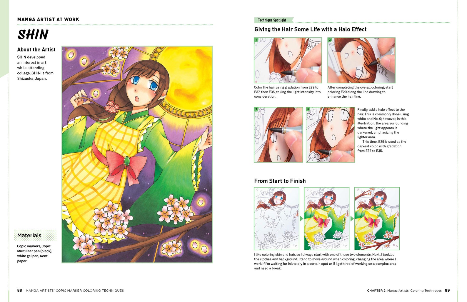 Manga Artists' Copic Marker Coloring Techniques Etsy