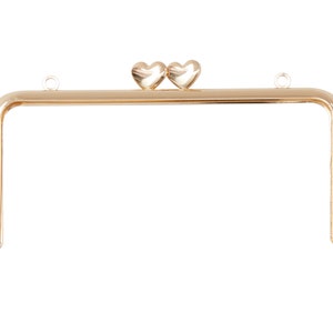 ZW6707 3 1/4" x 6" Rectangle Heart Clasp (Rose Gold)