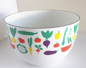 Kaj Franck Enamelware Vegetable Bowl - Arabia Finland - Mid Century Scandinavian - Mod Kitchen