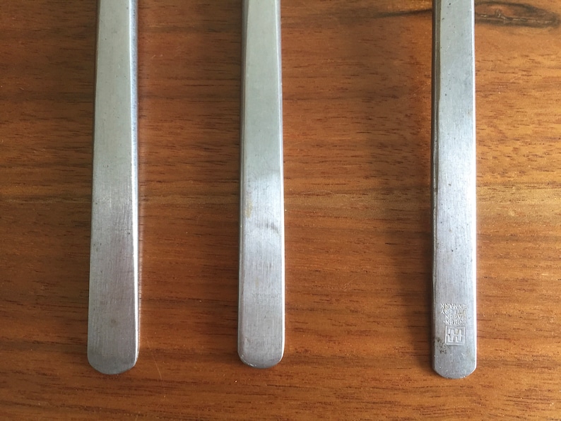 Erik Herlow Obelisk Flatware Scandinavian Modern Three Piece Set Danish Cutlery