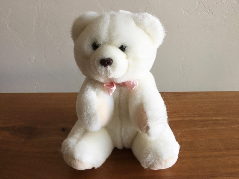 Baby Gund White Teddy Bear Vintage Plush Animals Cute Baby | Etsy