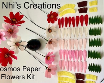 Cosmos Paper Flowers Kit - Art and Craft Kit - Handmade - Eco Friendly Products