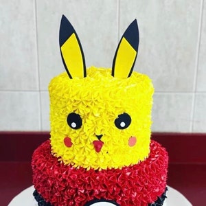 Fondant Pikachu cake topper.