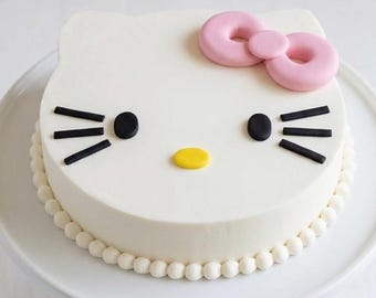 Hello Kitty Pink Bow fondant cake topper