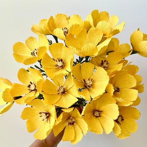 Yellow Cosmos Paper Flowers - Handmade Eco Friendly