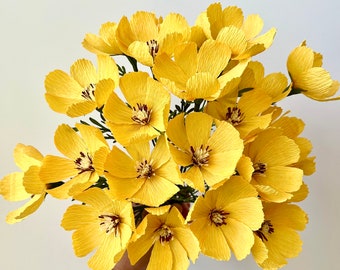 Yellow Cosmos Paper Flowers - Handmade Eco Friendly