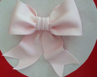 Cake decoration light pink bow gum paste fondant for birthday cake