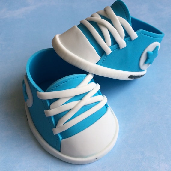 cocodrilo Ernest Shackleton marcador Blue Converse Baby Shoes Gum Paste Fondant for Baby Shower - Etsy