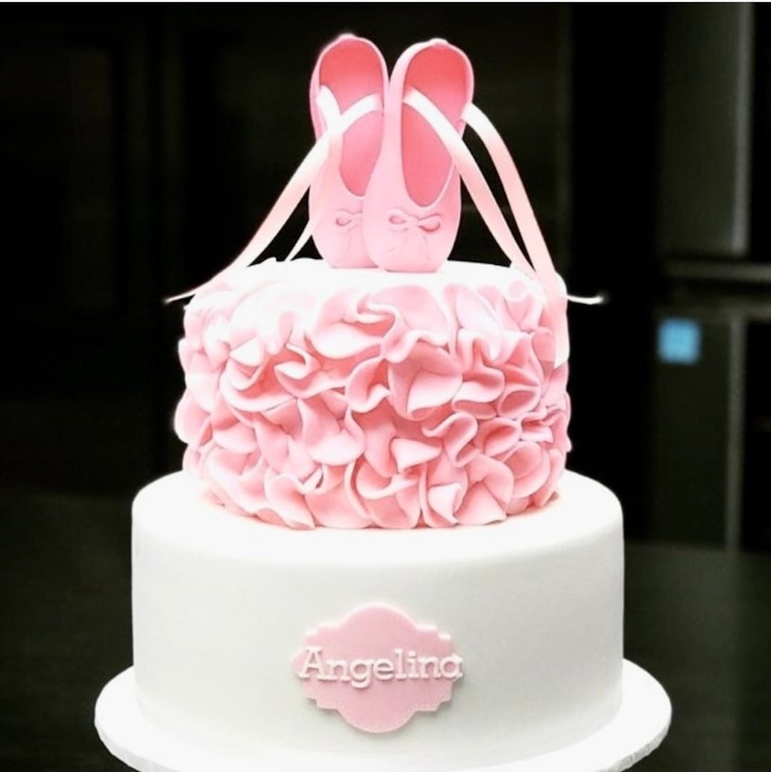 Custom Edible Pink Ballet Slippers Ballerina Shoes WITH STICKS Gum