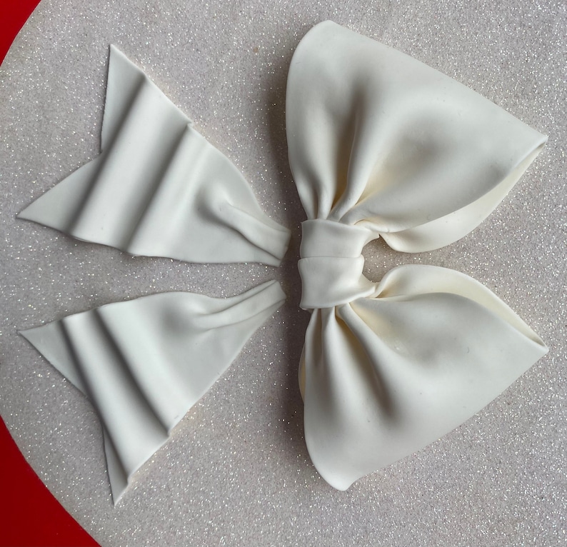 Cake decoration white bow gum paste fondant for birthday cake image 6