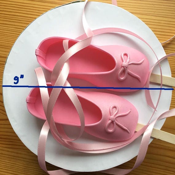 Custom Edible pink ballet slippers ballerina shoes WITH