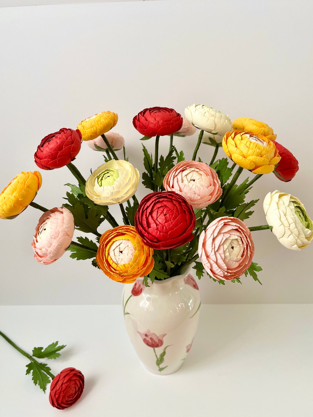 Paper Flower Ranunculus Ranunculus Paper Flowers - Handmade Eco Friendly - Etsy