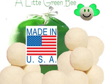 Wool Dryer Balls Monthy Budget Saver, Natural Unscented,Premium wool fleece, Made in USA, needle-felted