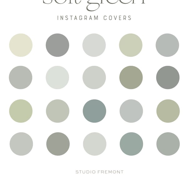 Sage Green Instagram Highlight Covers, Branding Color Palette & Hex Codes, Green Instagram Story Backgrounds