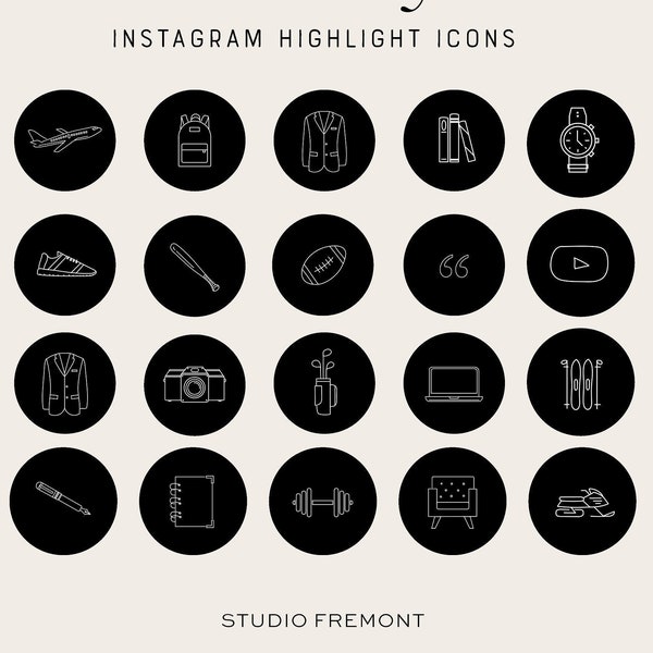 Schwarz Grau Marine Highlight-Abdeckungen für Männer, Instagram-Story-Icons-Männerstil, maskuline Instagram-Highlight-Abdeckungen