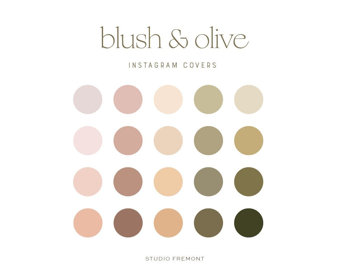 Blush Pink Olive Green Instagram Highlight Covers, Instagram Covers for Stories, IG Covers
