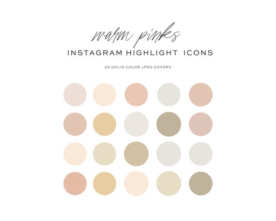 Warm Pink Instagram Story Highlight Icon Covers Solid Colors | Etsy