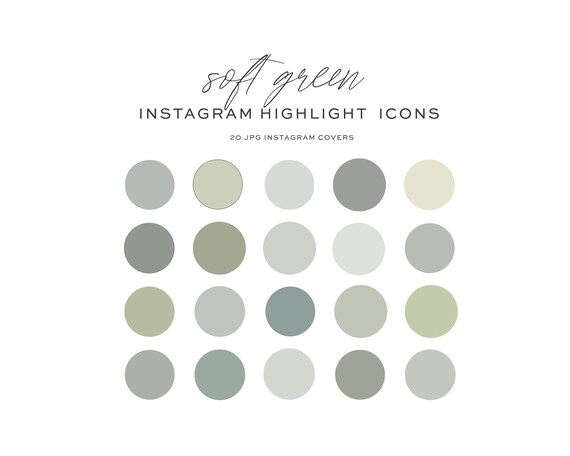 Soft Green IG Covers Instagram Story Highlight Covers Solid | Etsy