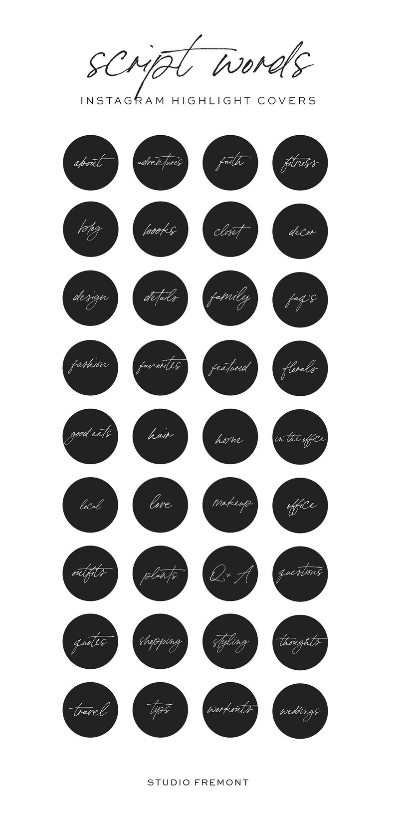 Cursive Highlight Notes Cursive Instagram Highlight Covers, Script Instagram Highlight Covers ...