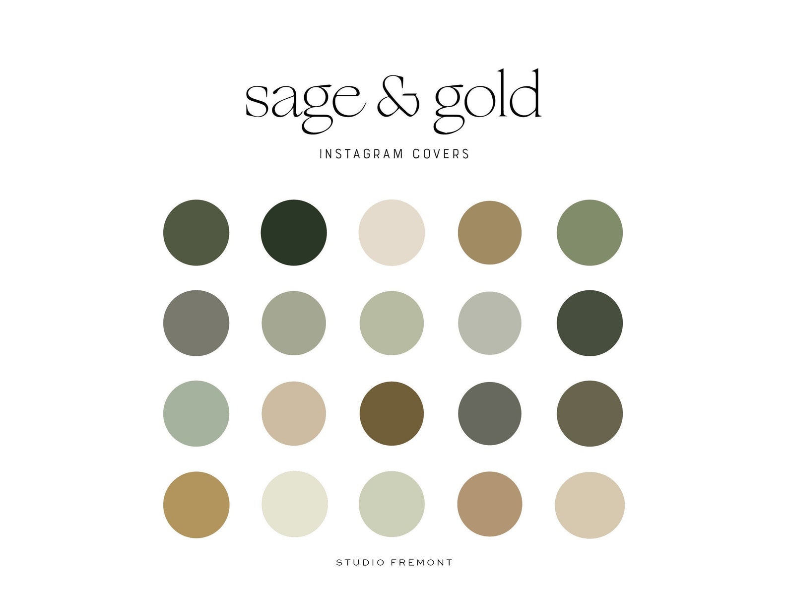 Sage Green & Gold Instagram Highlight Covers, Sage Green Branding Color ...