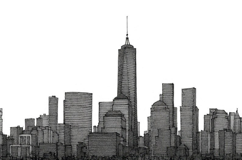 One World Trade Center Drawing Page 11 NYC Freedom Tower Etsy