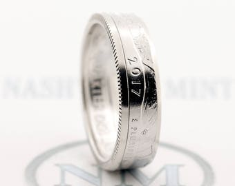 Coin Ring 2017 Silver Proof Quarter Coin Ring Iowa District of Columbia Missouri New Jersey Indiana 2 Year Wedding Band 2nd Anniversary Gift