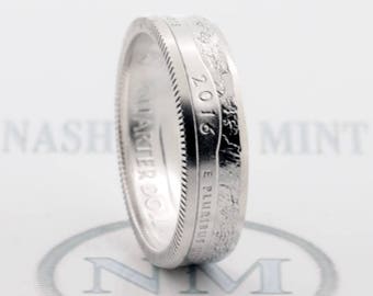 Coin Ring 2016 Silver Proof Quarter Coin Rings Illinois Kentucky West Virginia North Dakota South Carolina 3rd Year Wedding Anniversary Gift