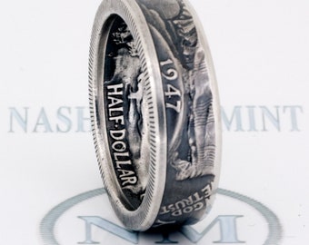 Coin Ring 1964 JFK Silver Half Dollar 57th Birthday Gift Anniversary