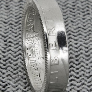 Coin Ring 1940-1949 Silver Quarter CoinRing Washington Wedding Band Size 3-13 Womens Men Silver Ring 1941 1942 1943 1944 1945 1946 1947 1948