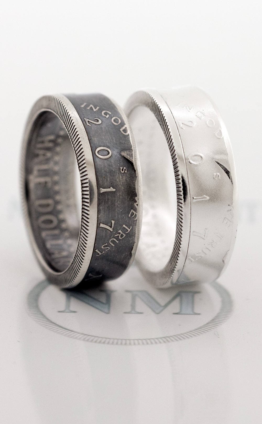 Coin Ring 2021 Silver Half Dollar CoinRing US JFK 3rd Year Anniversary Gift Wedding Band Sizes 6-17 In God We Trust Mens Womens Silver Rings