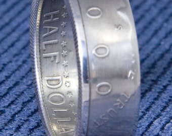 2000-2022 Silver Proof Half Dollar Coin Ring US JFK Half Dollar Size 6-17 Anniversary Gift Birthday Graduation Class Ring Silvr Wedding Band