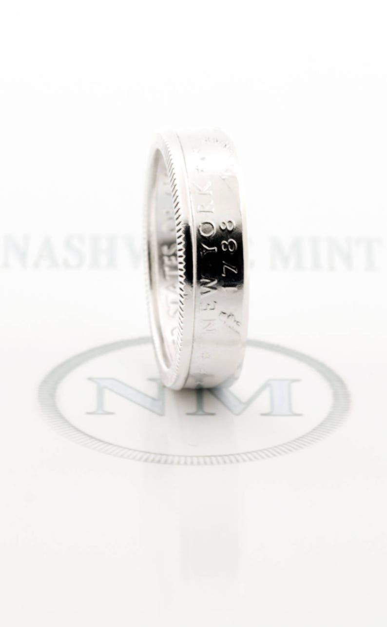 Coin Ring 2001 Silver Quarter Coin Rings 18th Birthday Gift 18 Year Anniversary Band New York North Carolina Rhode Island Vermont Kentucky image 4