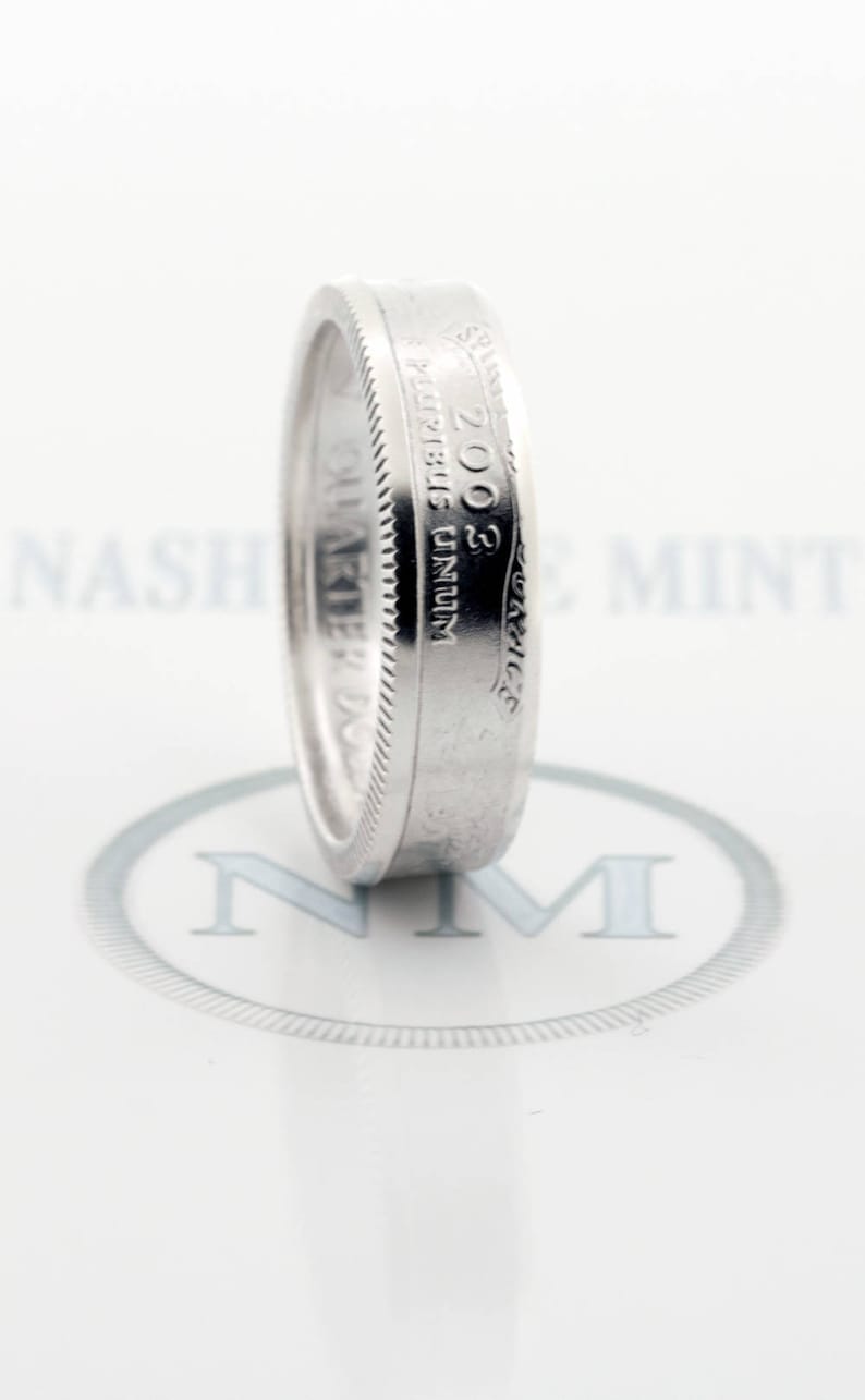 Coin Ring 2003 Silver Quarter CoinRing Illinois Alabama Missouri Maine Arkansas 22nd Birthday Gift 22 Year Anniversary Wedding Band for Men