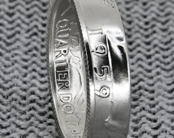 Coinring 1950-1959 Silber CoinRings US Washington Quarter Hochzeit Ring Band 69.68.67.66.65.64.63.62.61.60
