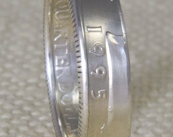 Coinring 1995 Silber Proof Washington Quarter Coinring 30 Geburtstag 30 Jahre Ehering Silber Jahrestag Geschenk CoinRing IN GOD We Trust