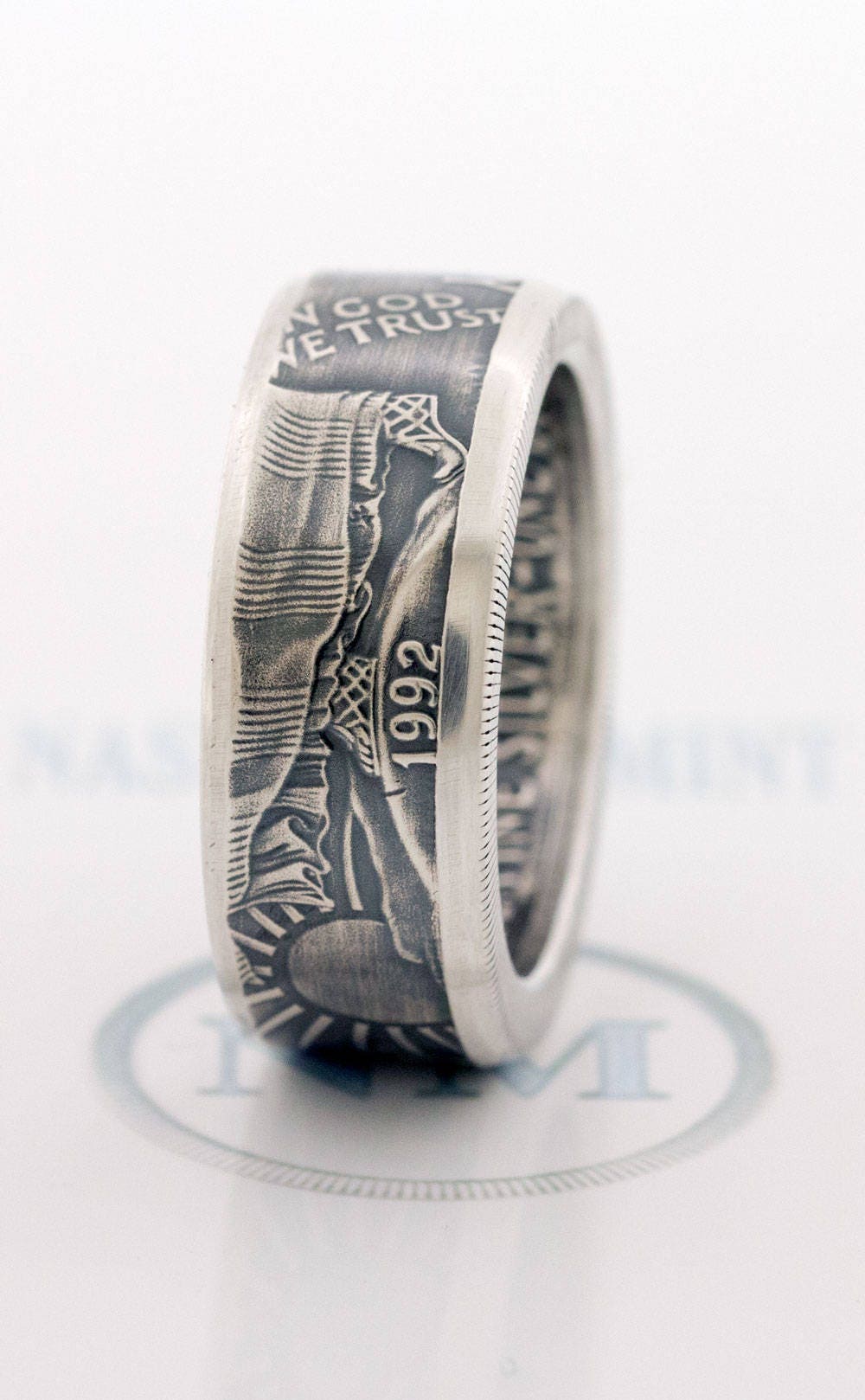 2000 Silver Dollar Coin Ring American Eagle Sz 10-20 Large 25th Silver ...