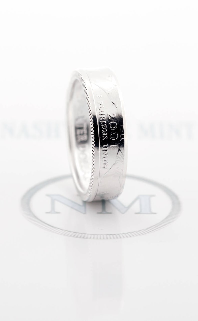 Coin Ring 2001 Silver Quarter Coin Rings 18th Birthday Gift 18 Year Anniversary Band New York North Carolina Rhode Island Vermont Kentucky image 5