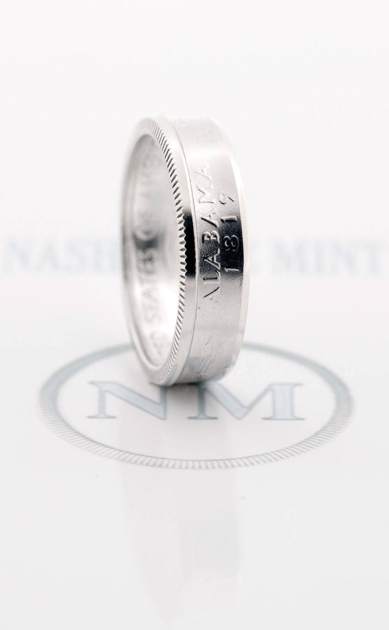 Coin Ring 2003 Silver Quarter CoinRing Illinois Alabama image 1