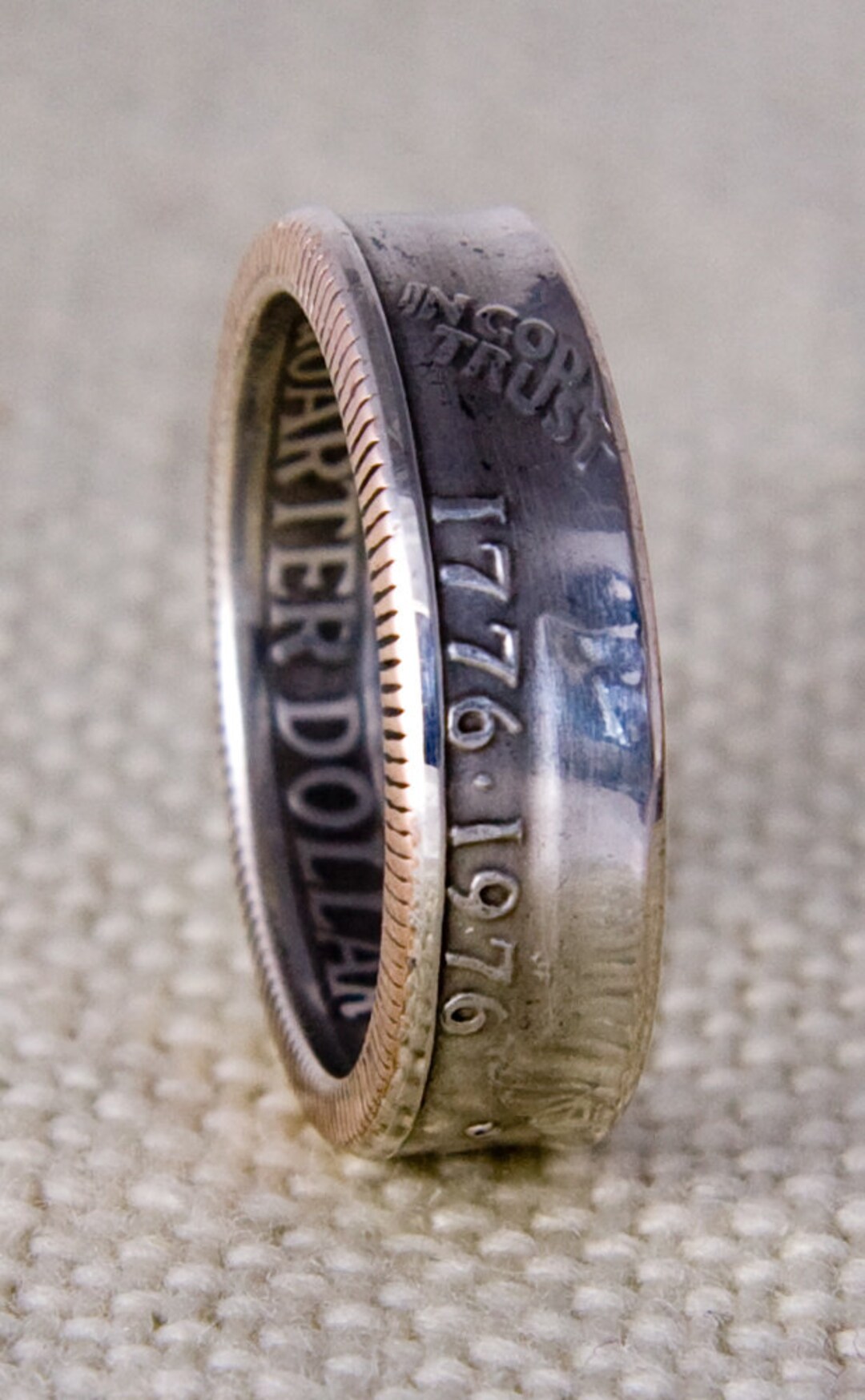 Milestones Coin Rings Rings Coin Ring 1976 Silver Quarter Coinring Silver Proof 49th Birthday Gift ...