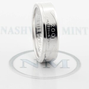 Coin Ring 2001 Silver Quarter Coin Rings 18th Birthday Gift 18 Year Anniversary Band New York North Carolina Rhode Island Vermont Kentucky image 3