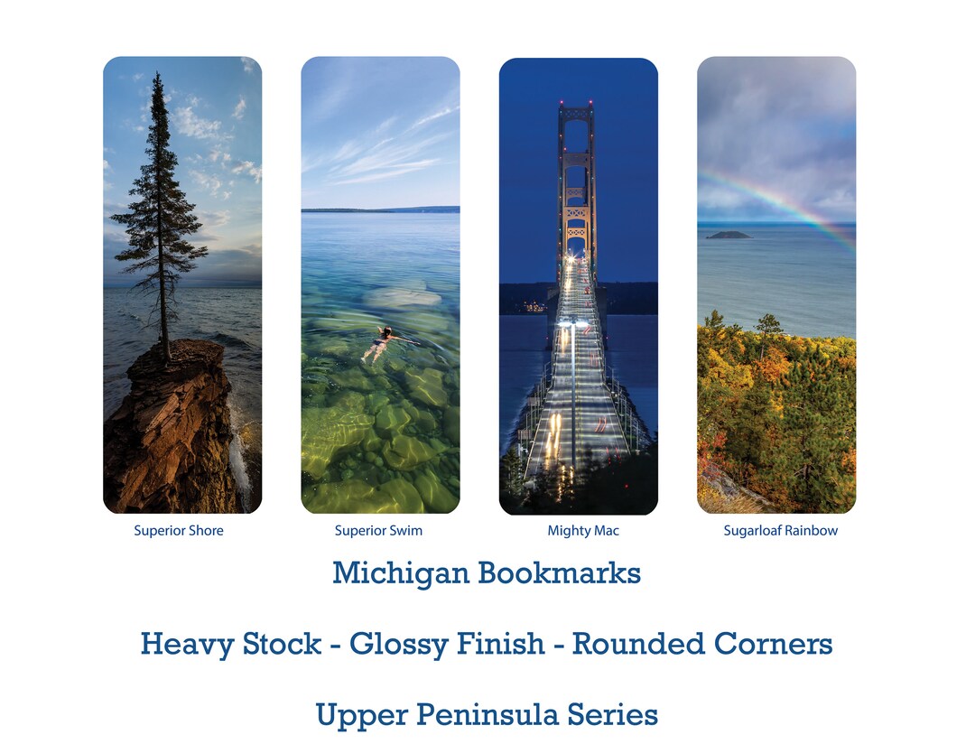 Michigan Themed Bookmarks 4pack Upper Peninsula Series I FREE SHIPPING Etsy