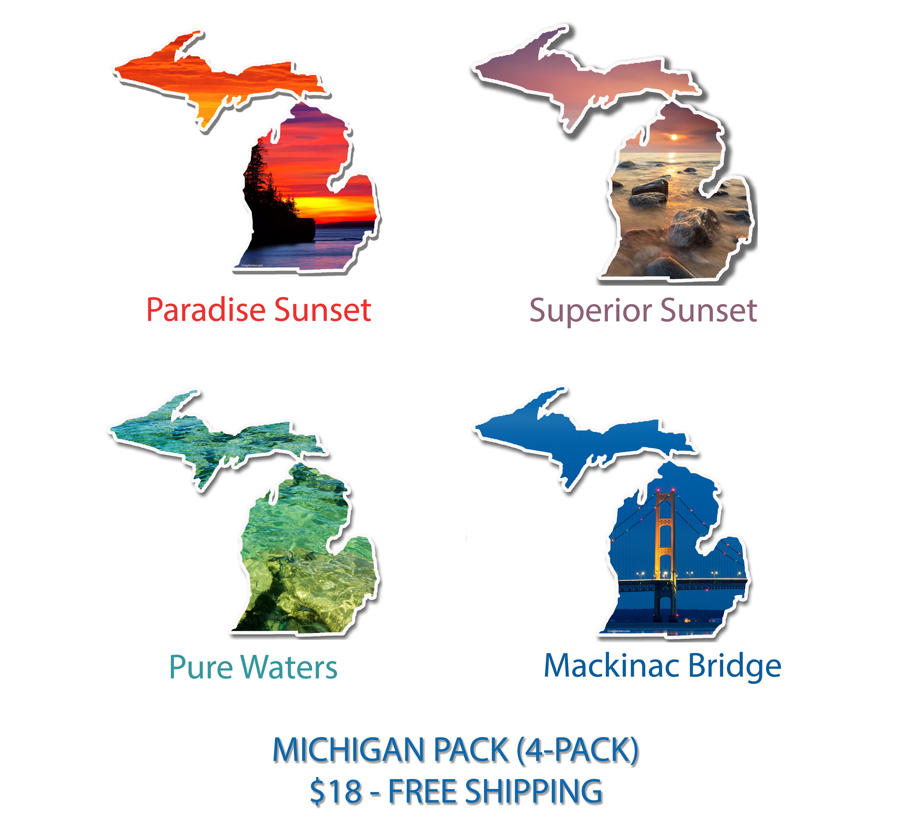 Car Window Stickers Featuring Michigan 4pack Etsy UK